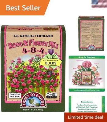 1 lb Organic Plant Food for Roses & Bulbs - Prolific Flowering Guaranteed