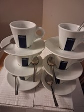 6 TASSES PORCELAINE ESPRESSO LAVAZZA + 6 SOUS TASSES + 6 CUILLERES