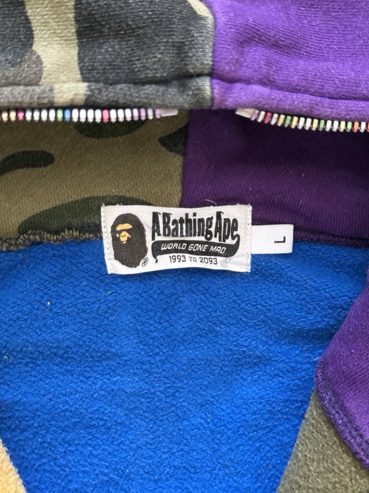 A Bathing Ape Multi Camo Patchwork Shark Hoodie - image 6