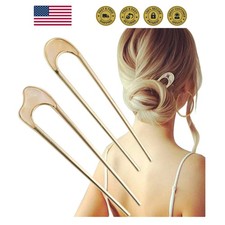 U-Shaped Hair Pins Metal Vintage Hair Sticks French Hair Pin Hairstyle Chigno...