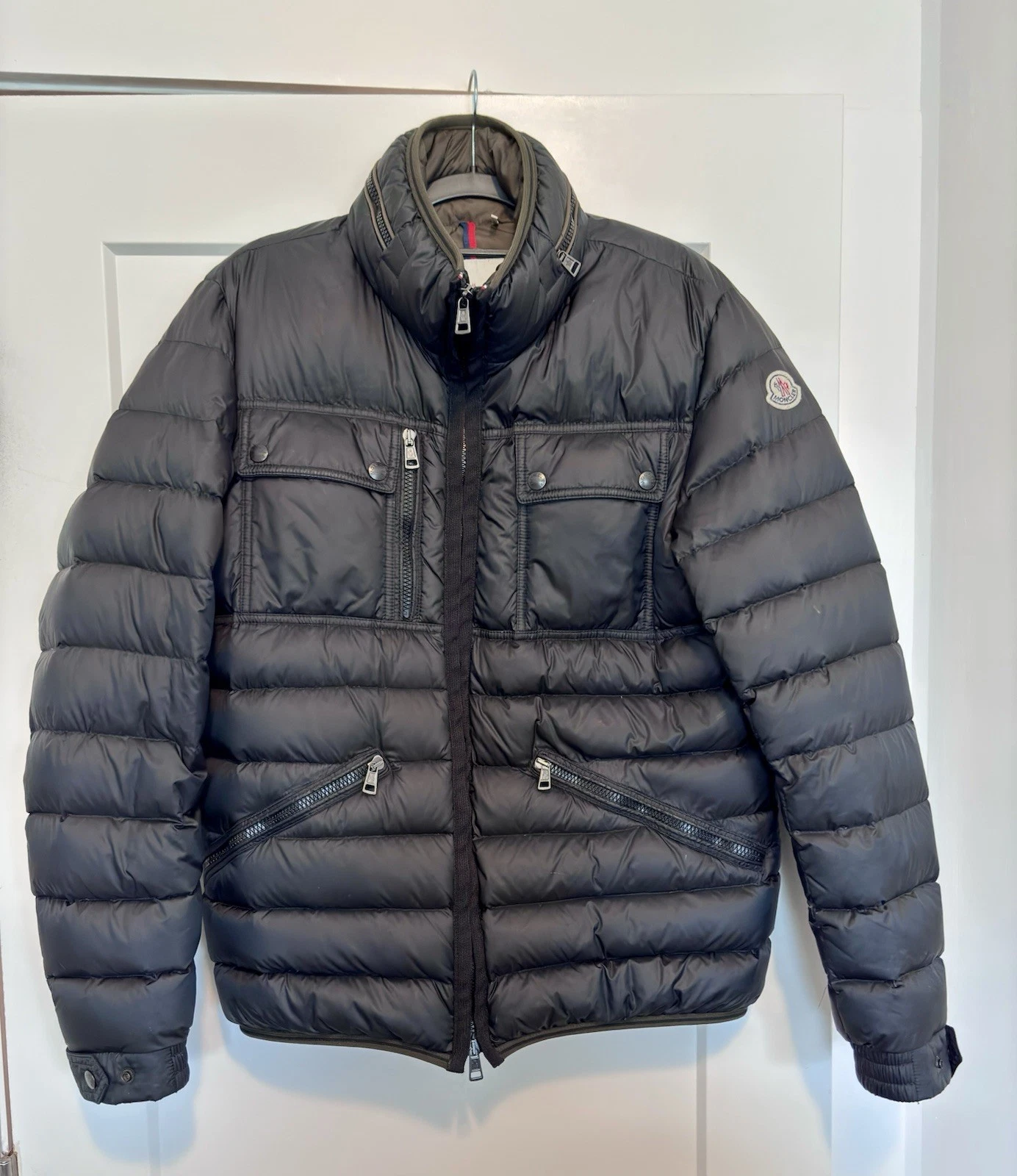 Moncler Men’s Black Down Puffer Jacket Full Zip Hood Stand-Up Collar M-3 image 2