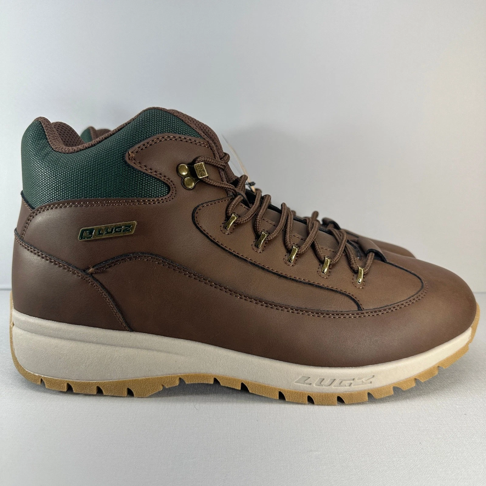 Lugz Rapid Boots Mens 13 Brown Green Synthetic Leather Rugged NEW MRAPIV-7264