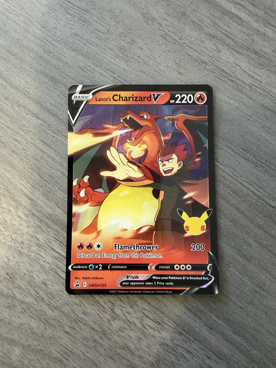 lance's charizard pokemon card Amazon.com: Lance's Charizard SWSH133 - Black Star Promo - Pokemon  Celebration Card main image 0