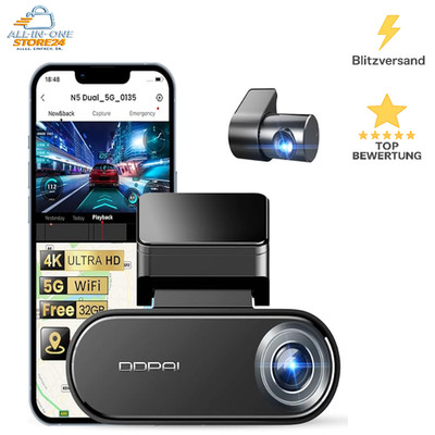 DDPAI Dashcam 4K 1080P Dual vorne hinten eMMC 32GB WiFi 24h Parkmodus G Sensoren
