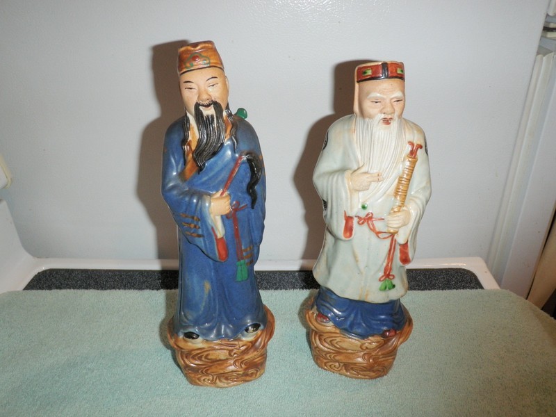 Vintage Chinese Porcelain Figurines Statue Lot Of 2