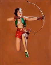 GIL ELVGREN Pin-Up Poster or Canvas Print "Sure Shot" #99