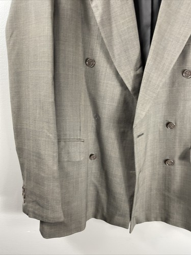 Albert Nipon Blazer Jacket Mens 40R Gray Brown 100% Pure Wool, Missing Button - Imagen 4 de 19