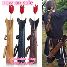 Medieval PU leather Waist Belt Archery Arrow Holder Hunting Quiver Cosplay Props