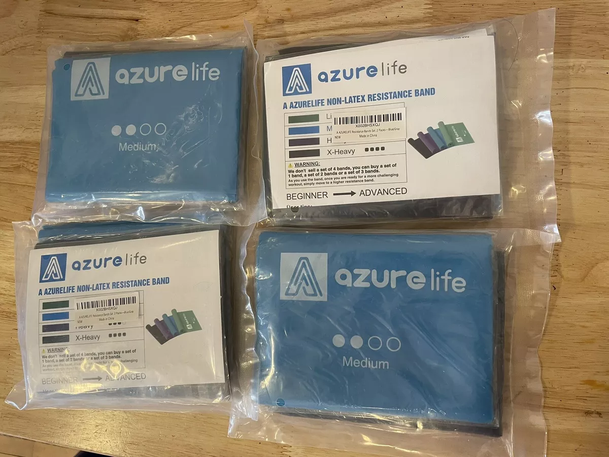 6 PACKS A AZURELIFE Resistance Bands Set Professional Non Latex Elastic. 6pack