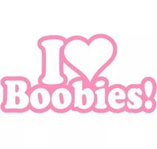 I ❤ Love Boobies Vinyl Decal Car Truck Window Beast Cancer Awareness Laptops 
