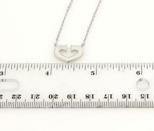 Cartier C Hearts 18k White Gold Pendant & Chain Necklace w/Cert - Picture 3 of 6