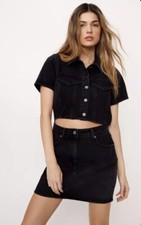 Nasty Gal Cut Out Detail Denim Mini Dress UK 8