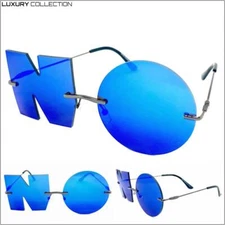 New INSANE Unusual Party Rave Club DJ SUNGLASSES Unique NO Statement Mirror Lens