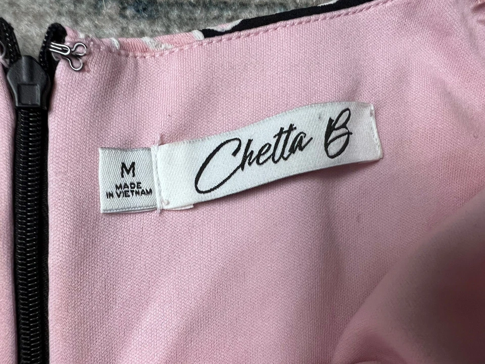 Vestido Chetta B Mujer Mediano Rosa Negro Texturizado Floral Foto 4 de 4