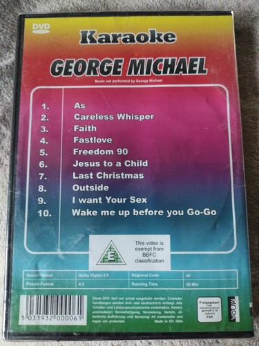 George Michael Karaoke FVD Sing Along 10 Hit Songs 2004 NEW SEALED RARE ❤️❤️❤️ - Imagen 2 de 3