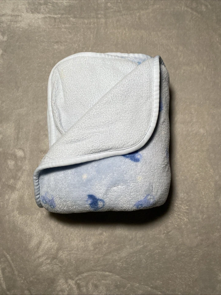 Northpoint 蓝色婴儿毯汽车白色圆点圆形双面羊毛 Lovey — 第 2/4 张图片