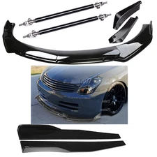 Front Bumper Lip Splitter Spoiler Body Kit Side Skirt For Infiniti G35 G37