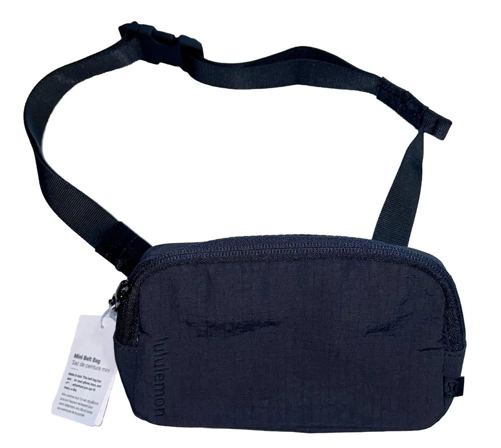 NWT Lululemon Black Mini Belt Bag 0.7L Authentic Smallest Size Crossbody