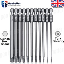 11PCS T6-T40 Screwdriver Magnetic Star/Torx Security Bit Set Impact Driver 100MM