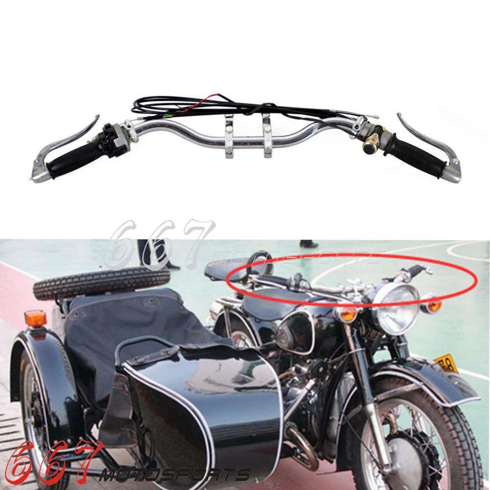Manillar para BMW R51 R75 M72 Dnepr Ural Sidecar K750 con palanca de mano y kit de cables Foto 2 de 4