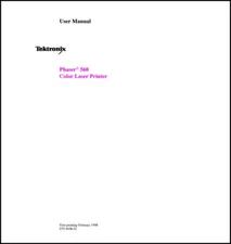 Xerox/Tektronix Phaser 560 Color Printer Complete User Manual *PAPER not PDF*