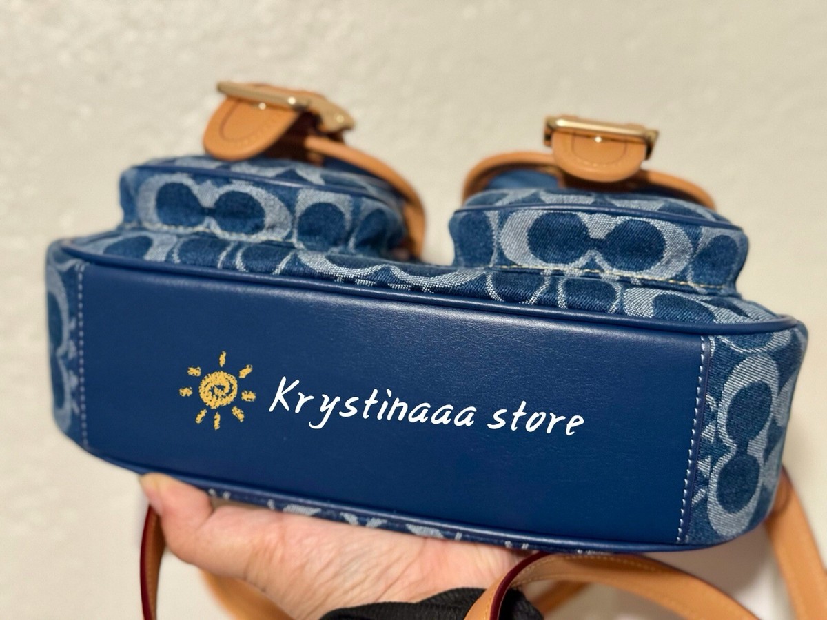 バッグ Coach Ashton Baguette Bag Denim Leather NEW Coach Ashton Baguette Bag In Signature Denim CY700
