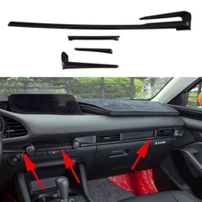 4pcs Black Dashboard Console Control Strip Cover Accessories For Mazda 3 2019-22