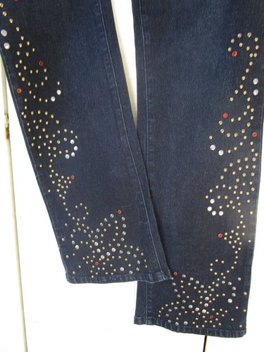 DIANE GILMAN DENIM BLUE STUDDED JEANS SIZE 8T - NWT - Picture 5 of 7