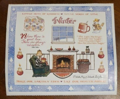 COLORBOK Susan Branch WINTER sticker sheet, fireplace, hot cocoa, snowman, candles