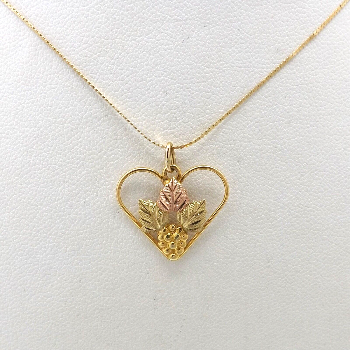 Landstroms Black Hills 10k Tricolor Gold Heart Grapes Leaves