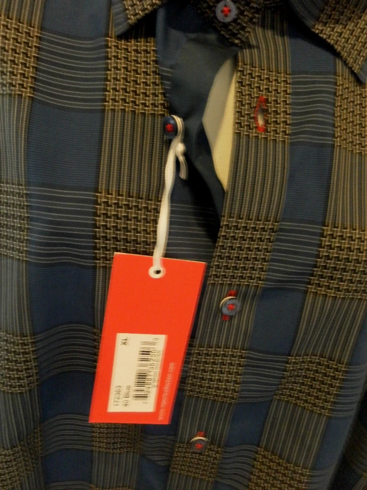 Report Collection Blue/Black LS Shirt W/contrasting cuff trim NEW - Image 3 of 4