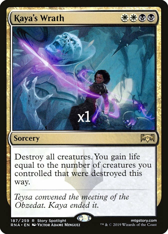Kaya's Wrath 1x FOIL RNA MTG Ravnica Allegiance Rare MINT white black Kaya's Wrath 1x FOIL RNA MTG Ravnica Allegiance Rare MINT white black