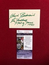 Chuck Bednarik  "Autographed" (JSA) Index Card w/ Multi-Ins. (Scarce / Vintage)