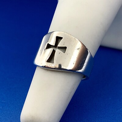 James Avery Sterling Silver 925 Wide Crosslet Designer Size Cross Ring 