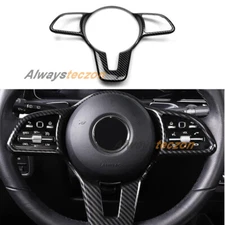 Carbon Fiber Style Steering Wheel Cover Trim For Mercedes-Benz GLB250 2020 2021