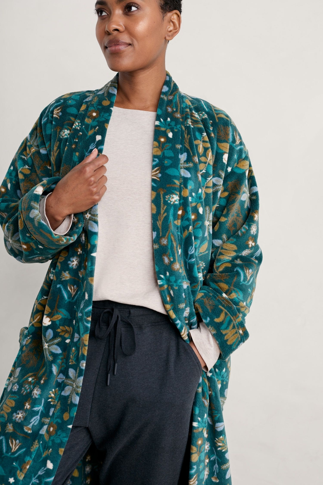 Seasalt Women's Gown teal Hushing Gown Regular Botanical Sampler