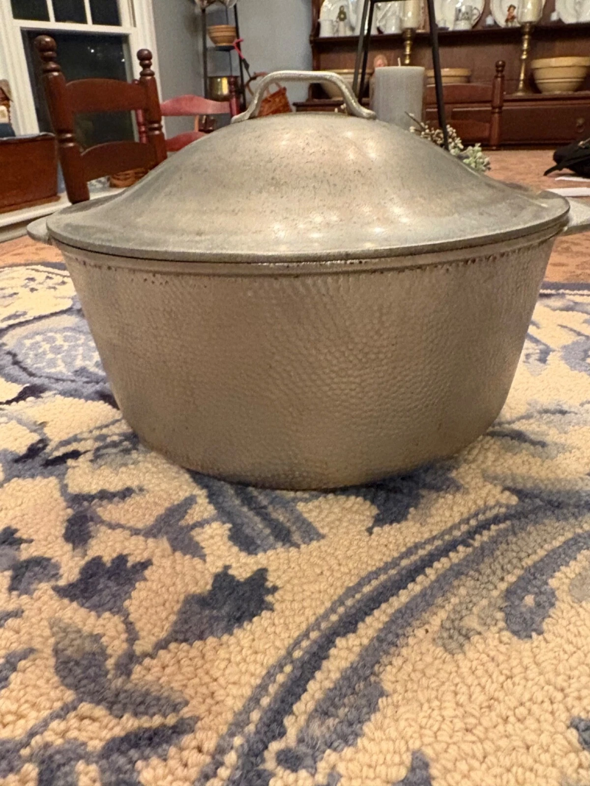 Vintage Hammered Aluminum Dutch Oven