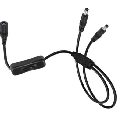 Y Shaped Power Cable 1 Female to 2 Male DC5521/DC5525 Connectors
