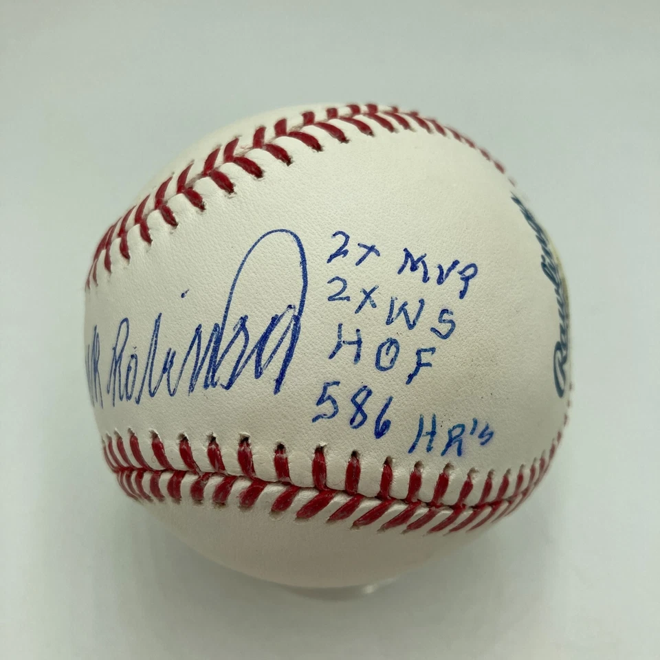 Frank Robinson Signed Inscribe STAT Baseball PSA DNA Auto Grade 10 GEM MINT - Image 2 of 4