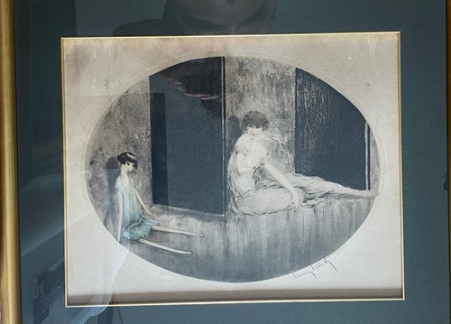 Louis Icart French Doll/Poupé Moderne, circa 1926 oval colour etching Framed - Picture 4 of 12