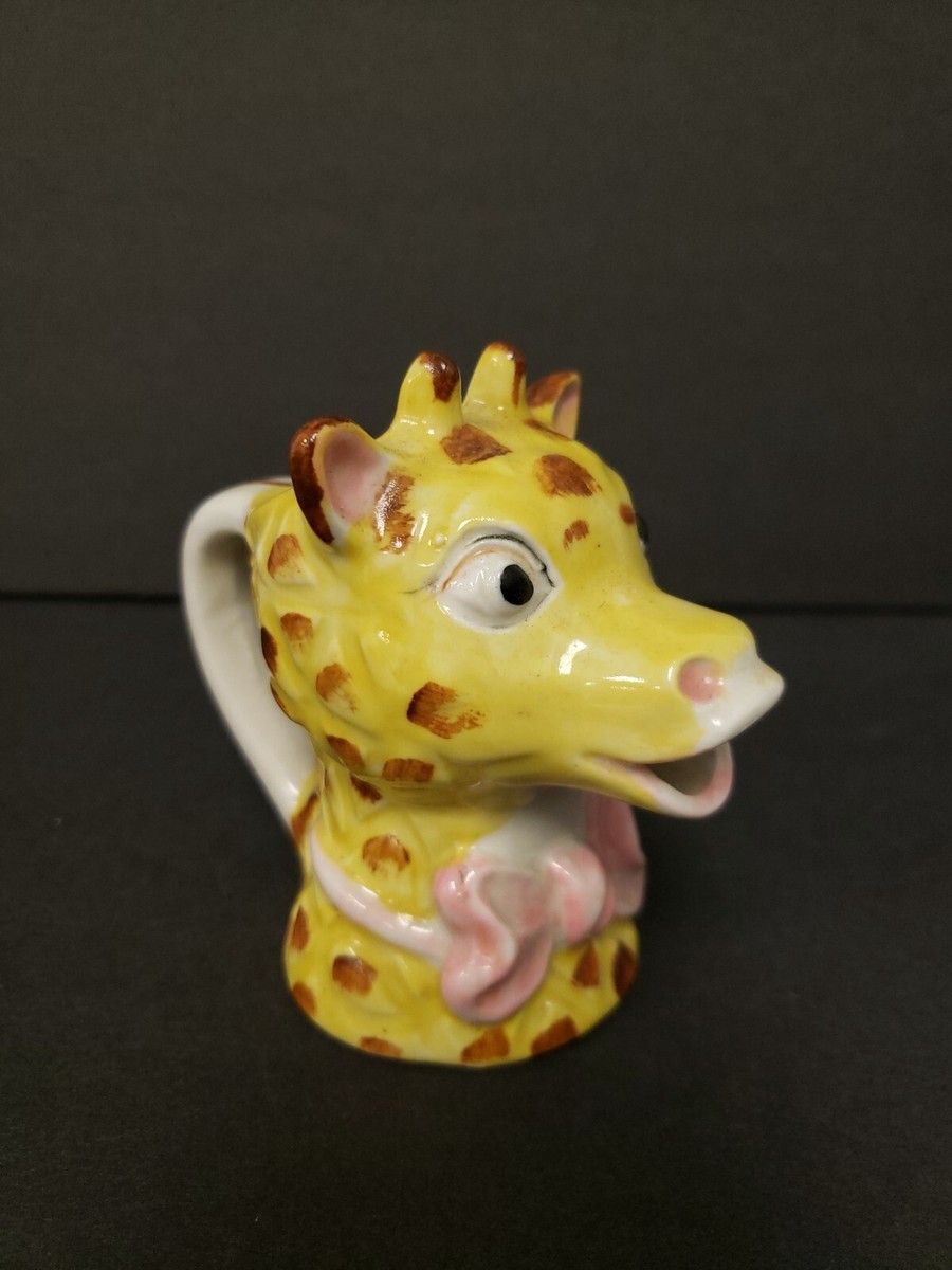 Vintage Small Handpainted Ceramic Giraffe Creamer NASCO