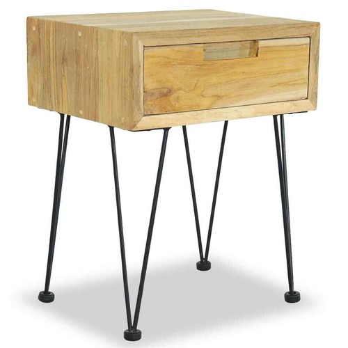vidaXL Bedside Cabinet 40x30x50 cm Solid Teak - Picture 5 of 9