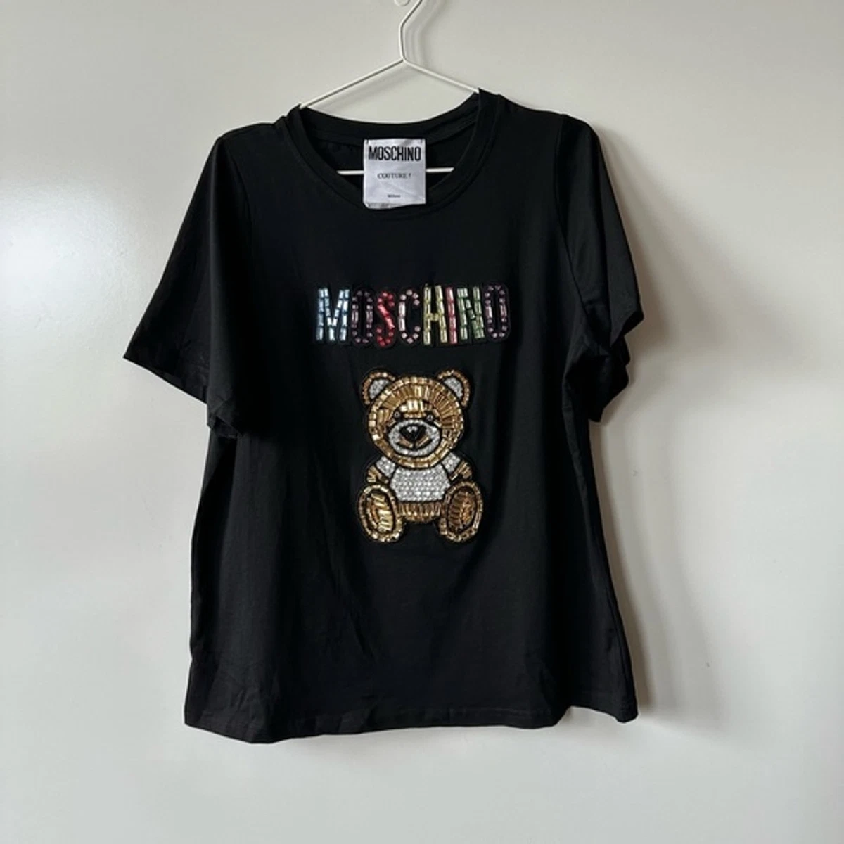 Moschino Teddy Bear Gemstone Jeweled Short Sleeve Shirt | eBay 