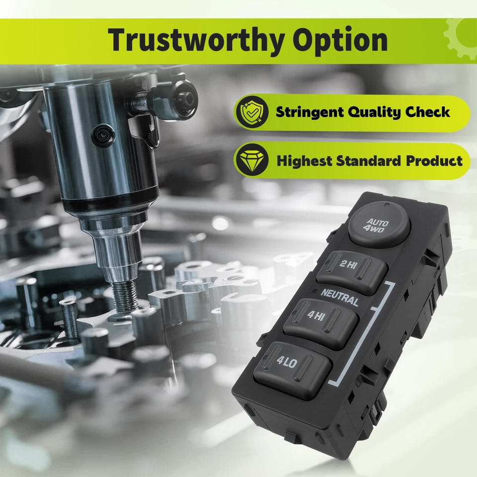 4 Wheel Drive Switch Push Button Control for Chevy GMC Sierra Silverado Yukon - Image 3 of 4