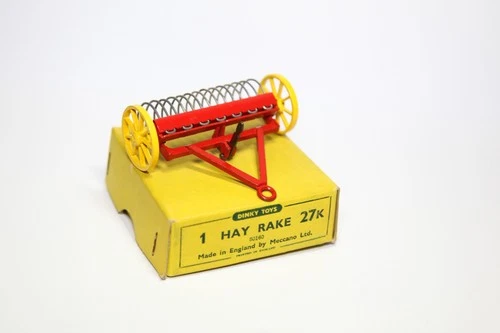 Dinky 27K Hay Rake In Original Box - Near Mint Vintage Original Model Lot 1