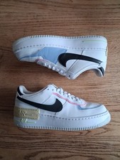 Nike Air Force 1 Low Shadow White Black Pastel FJ0735-100 Womens Sz 9.5 VGUC
