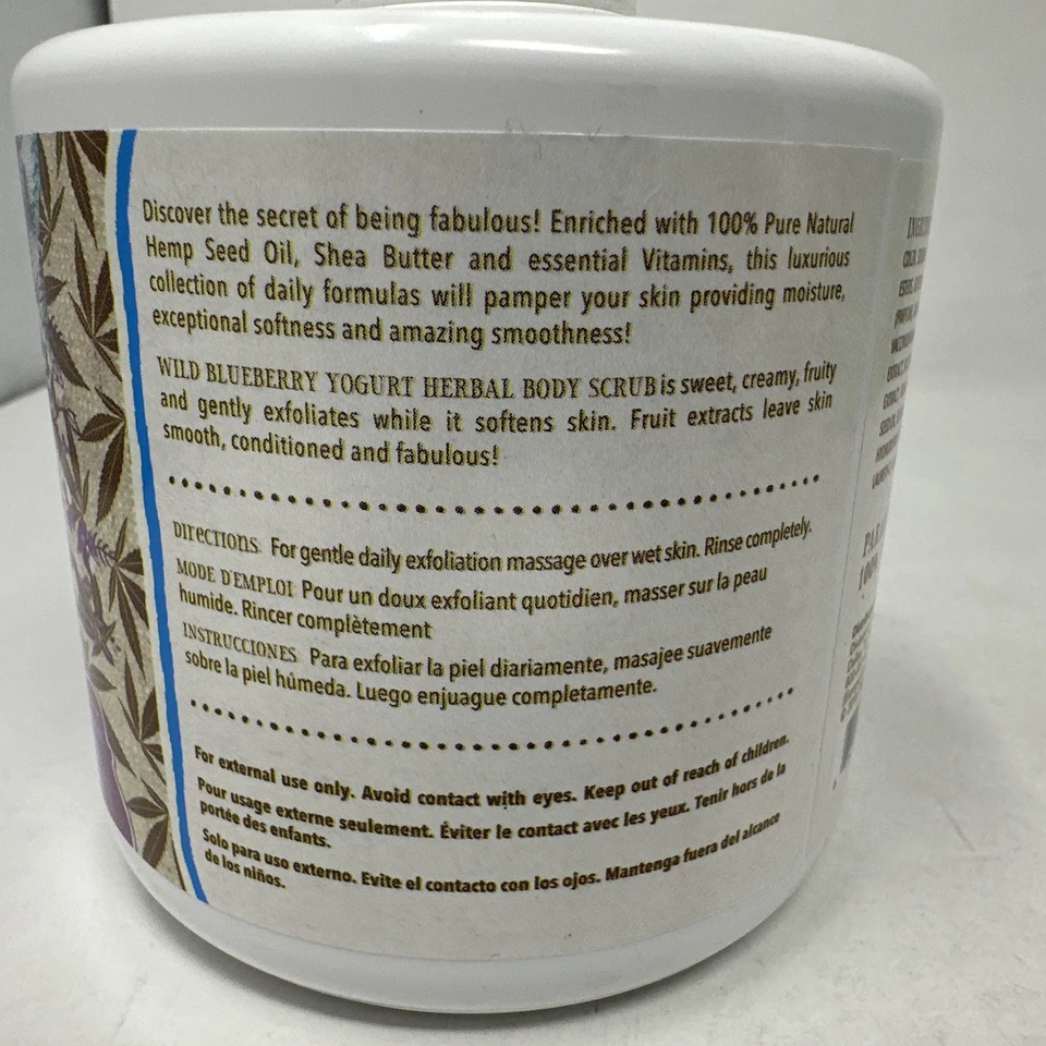 Hempz Wild Blueberry Yogurt Herbal Body Scrub 17oz Discontinued Limited Edition - Image 4 of 4