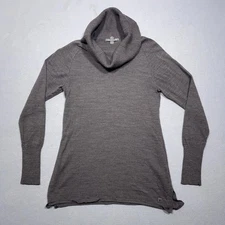 Smartwool Merino Sweater Women Merdium Minturn Drape Cowl Neck Pull Over Taupe