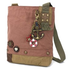 Chala Patch Cross-Body Women Handbag, Canvas Messenger Bag - Mauve
