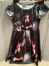 Wednesday Addams Dress - All Over Graphic Print - SMALL NEW WITH TAGS